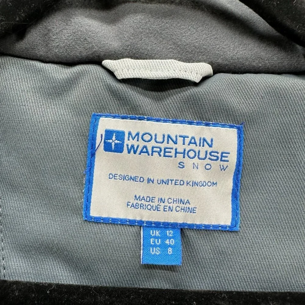 Mountain Warehouse Jacket Womens Sz 8 Alpine Sunshine Bomber Ski Teal Blue Gray
